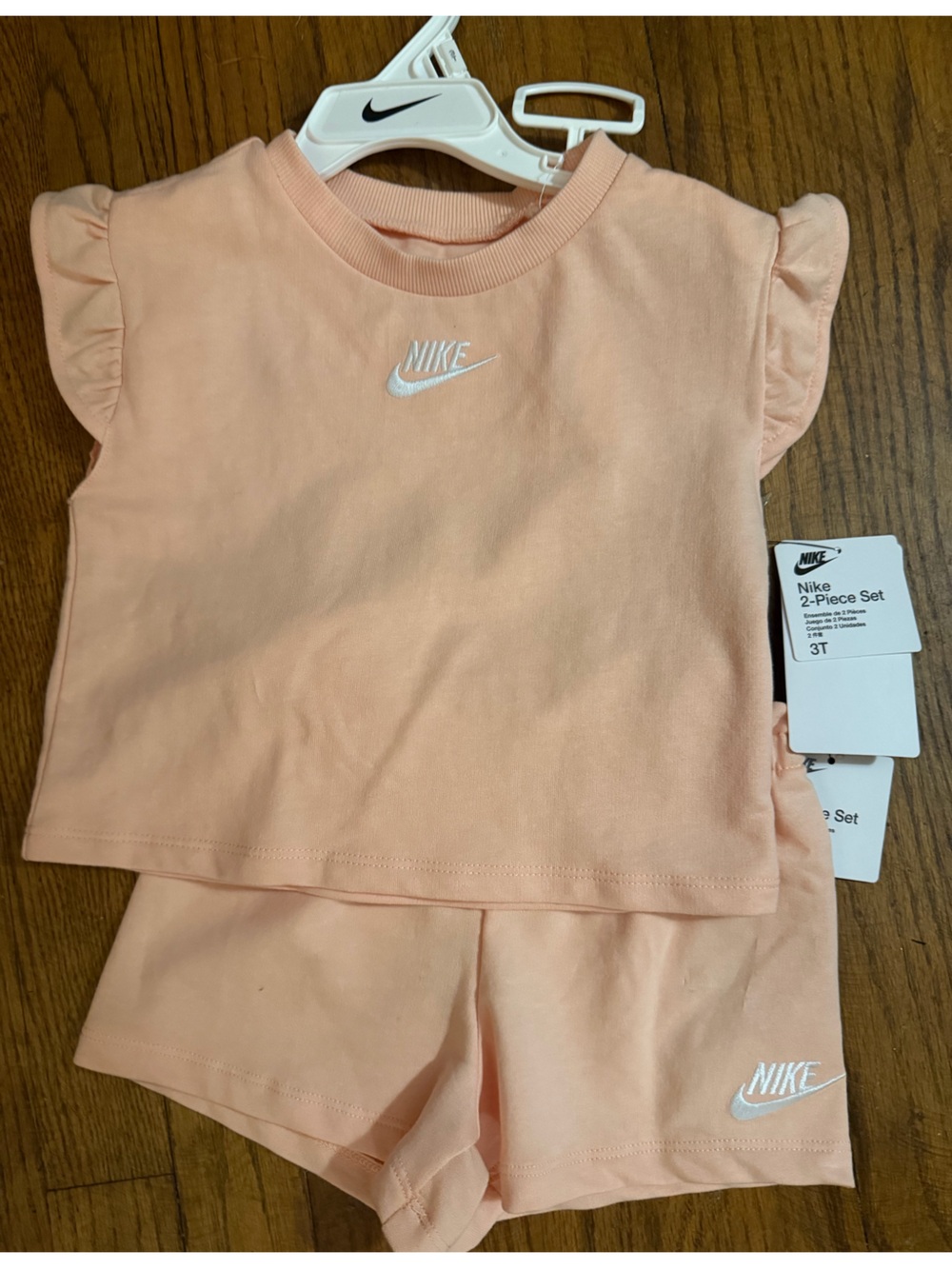 Nike pink peach Girls' Ruffle Sleeve 2-Piece Set girls 3T-NWT Arctic Orange